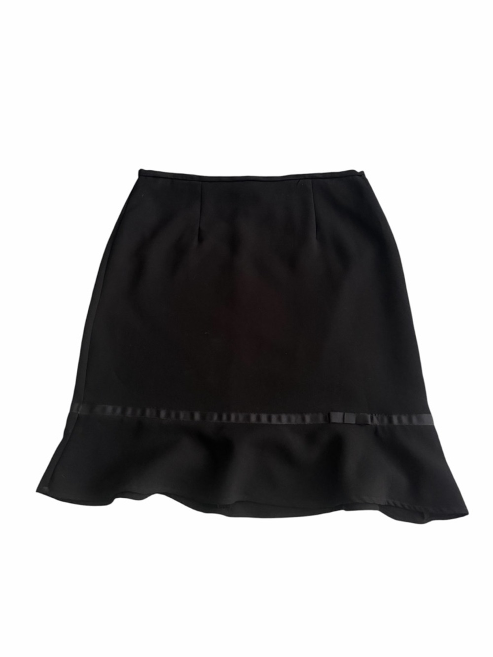 Black Ruffled Hem Women's Skirt